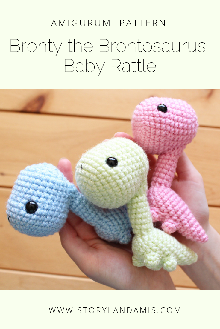 PATTERN Dinosaur Baby Rattle Bronty the Brontosaurus Amigurumi
