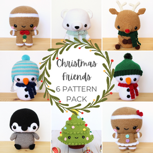 6 PATTERN Cuddle-Sized Christmas Amigurumi Bundle Pack