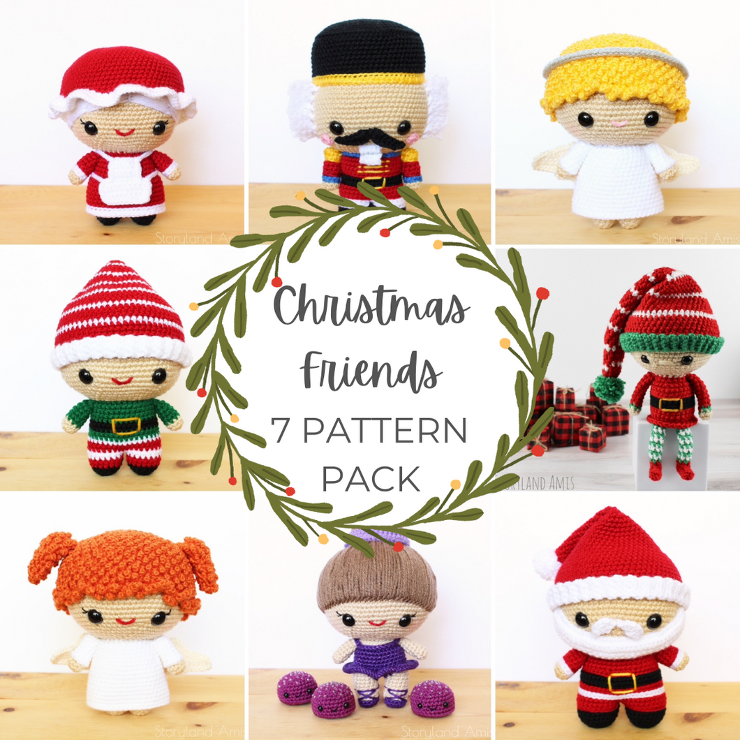 6 PATTERN Cuddle-Sized Christmas Amigurumi Bundle Pack 2
