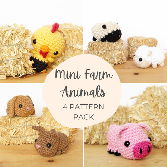 4 PATTERN Pack: Mini Farm Animals