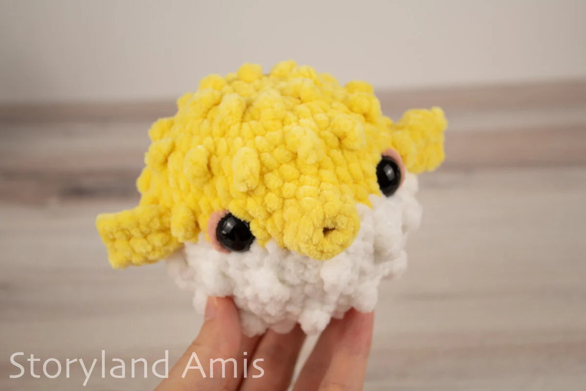 Crochet PATTERN: Plush Yarn Poppy the Pufferfish Amigurumi