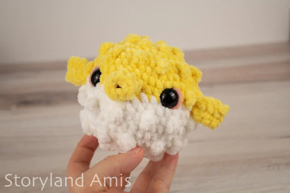 Crochet PATTERN: Plush Yarn Poppy the Pufferfish Amigurumi
