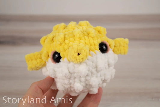 Crochet PATTERN: Plush Yarn Poppy the Pufferfish Amigurumi