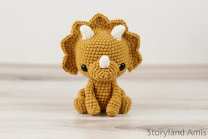 Crochet PATTERN: Trixie the Triceratops Amigurumi