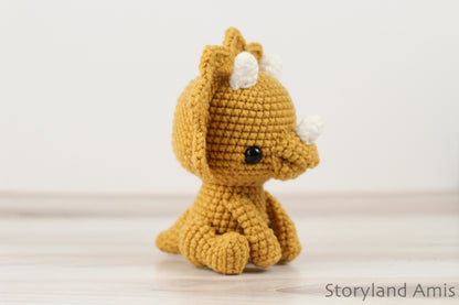 Crochet PATTERN: Trixie the Triceratops Amigurumi