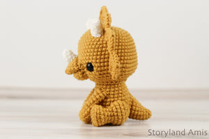 Crochet PATTERN: Trixie the Triceratops Amigurumi