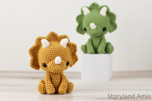 Crochet PATTERN: Trixie the Triceratops Amigurumi