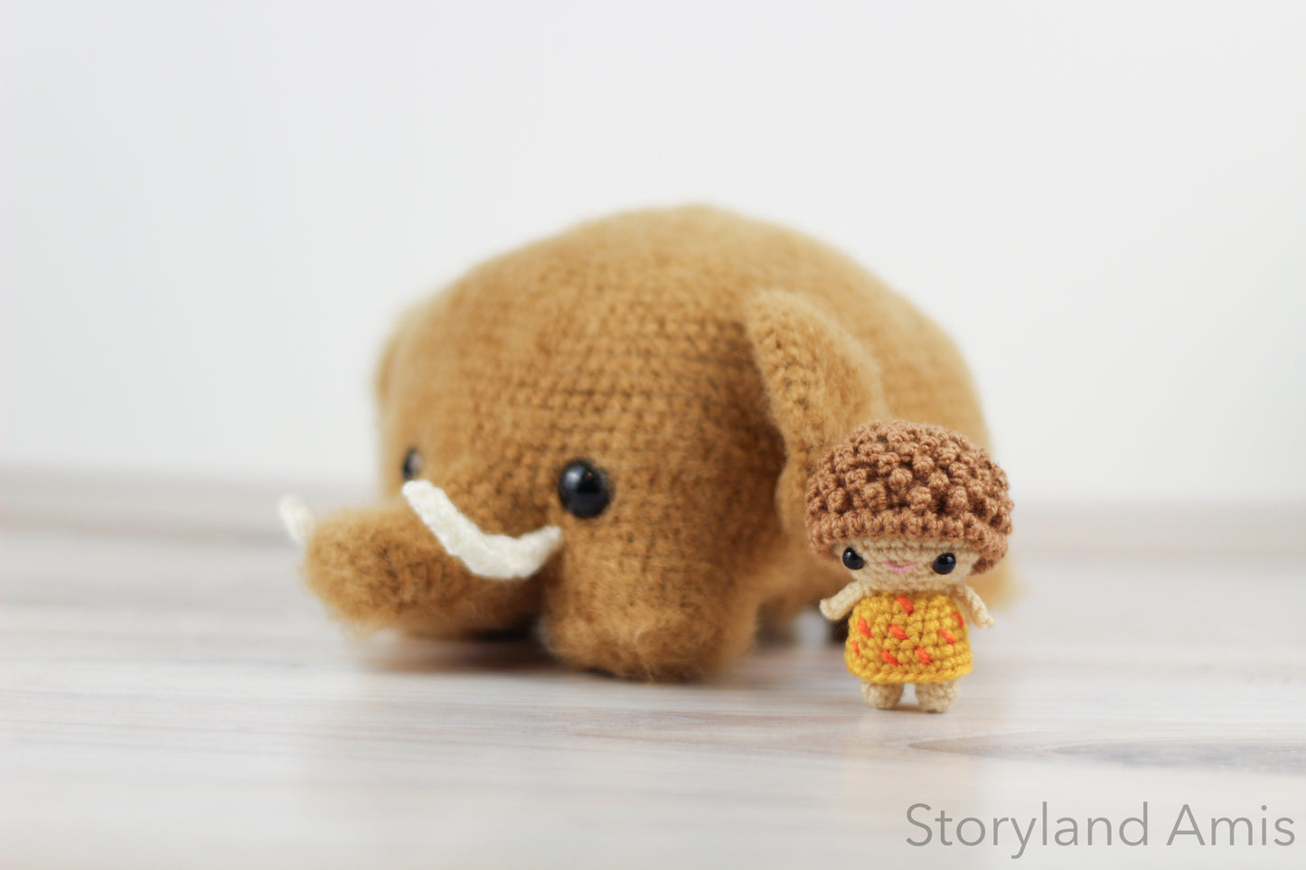 PATTERN Mik the Woolly Mammoth and Kip the Caveboy Amigurumi