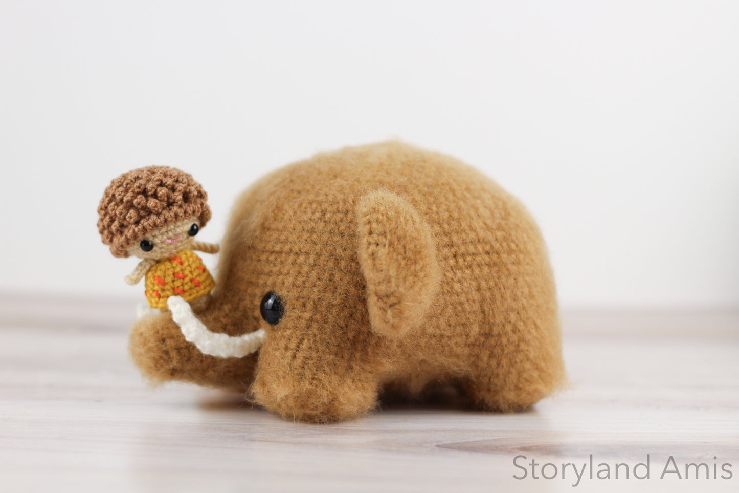 PATTERN Mik the Woolly Mammoth and Kip the Caveboy Amigurumi