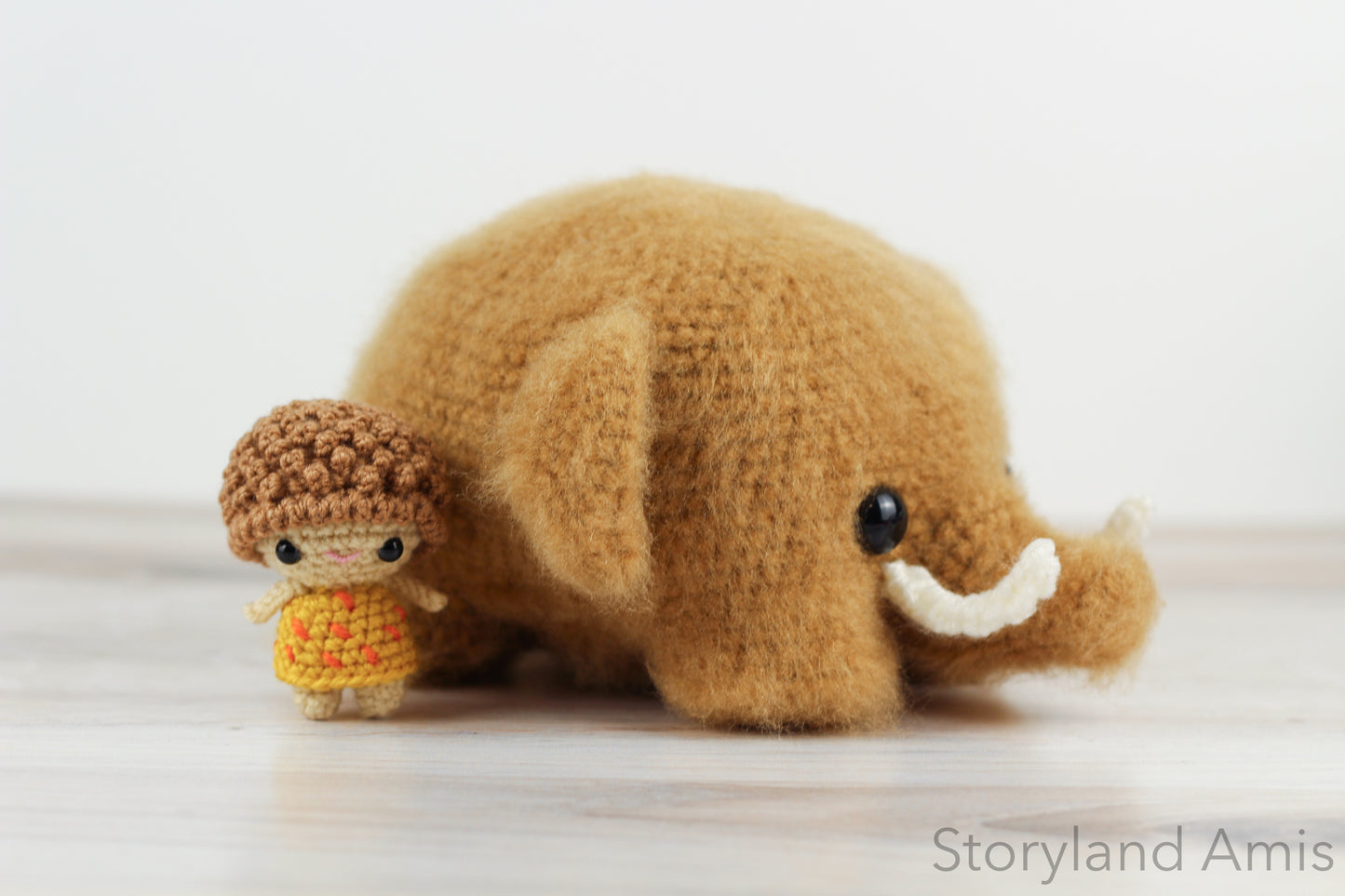 PATTERN Mik the Woolly Mammoth and Kip the Caveboy Amigurumi