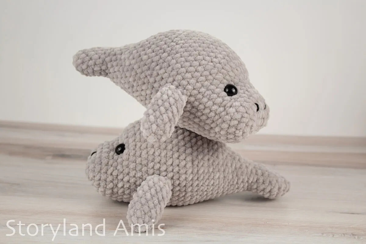 Crochet PATTERN: Plush Yarn Marty the Manatee Amigurumi