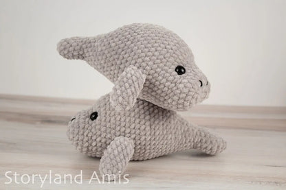 Crochet PATTERN: Plush Yarn Marty the Manatee Amigurumi