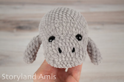 Crochet PATTERN: Plush Yarn Marty the Manatee Amigurumi