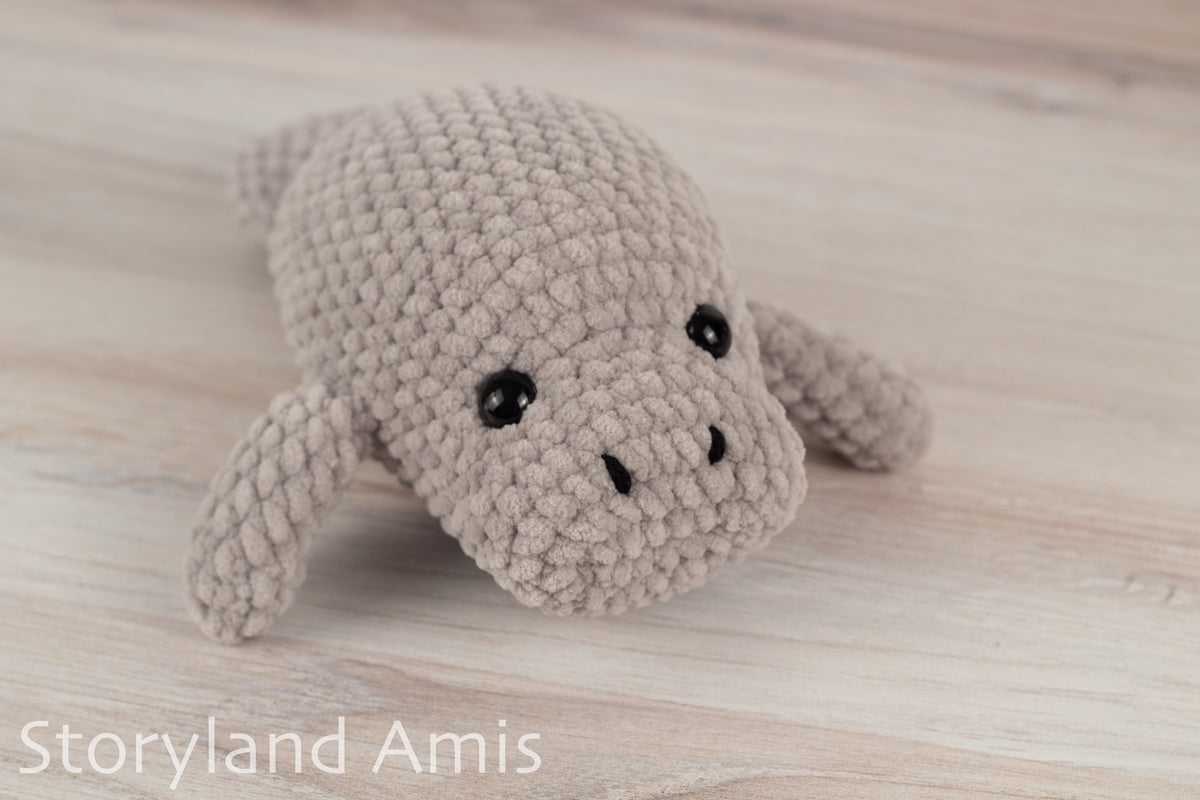 Crochet PATTERN: Plush Yarn Marty the Manatee Amigurumi