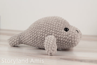 Crochet PATTERN: Plush Yarn Marty the Manatee Amigurumi
