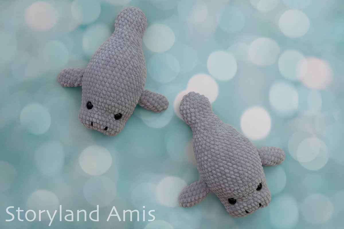 Crochet PATTERN: Plush Yarn Marty the Manatee Amigurumi