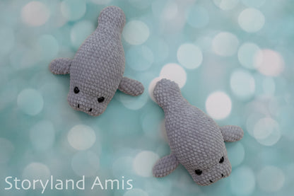 Crochet PATTERN: Plush Yarn Marty the Manatee Amigurumi