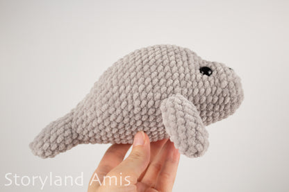 Crochet PATTERN: Plush Yarn Marty the Manatee Amigurumi