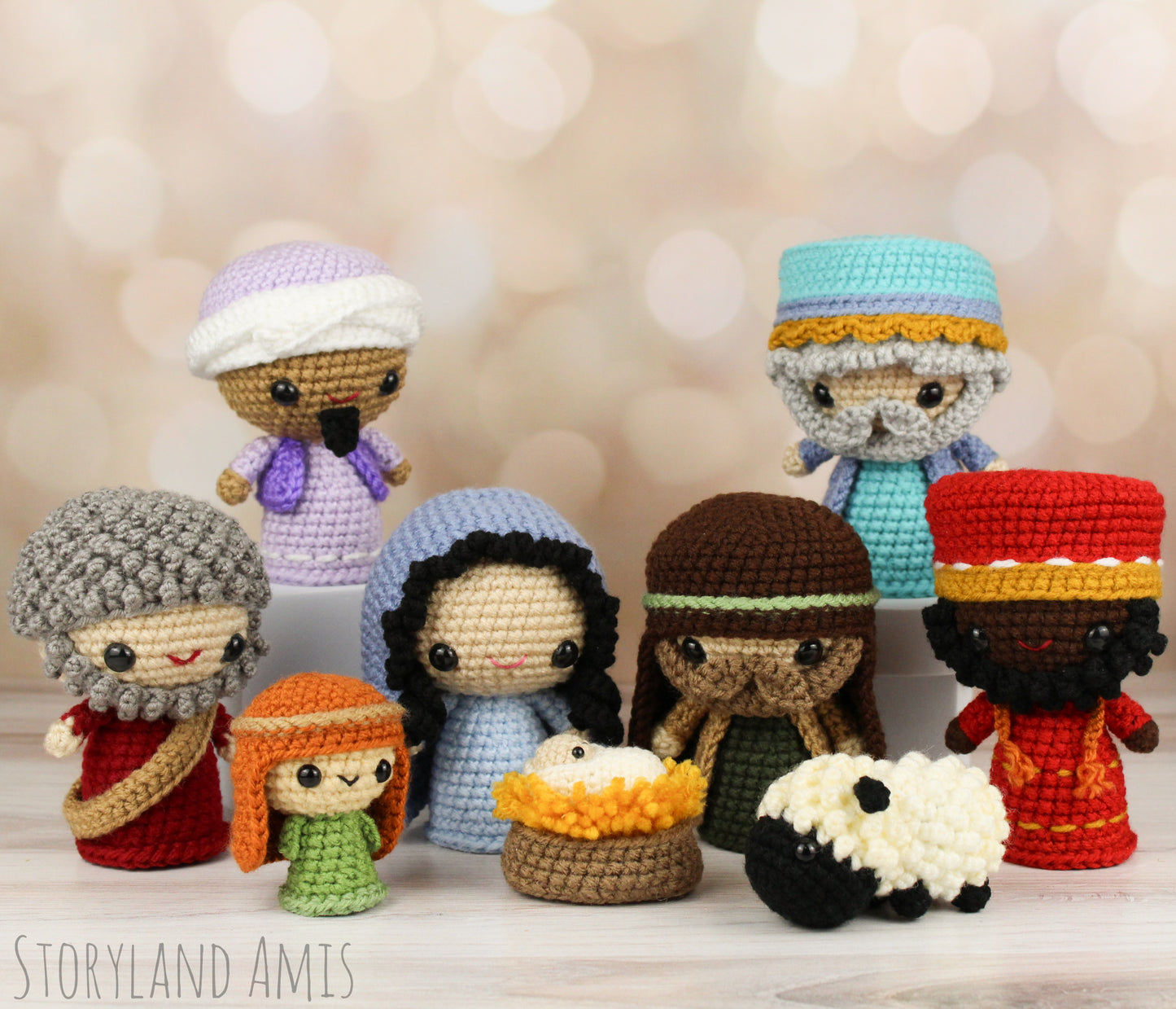 PATTERN Complete Amigurumi Nativity Set With Mary, Joseph, Baby Jesus, Three Wisemen, Shepherds, & Sheep
