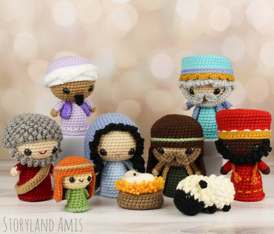 PATTERN Complete Amigurumi Nativity Set With Mary, Joseph, Baby Jesus, Three Wisemen, Shepherds, & Sheep