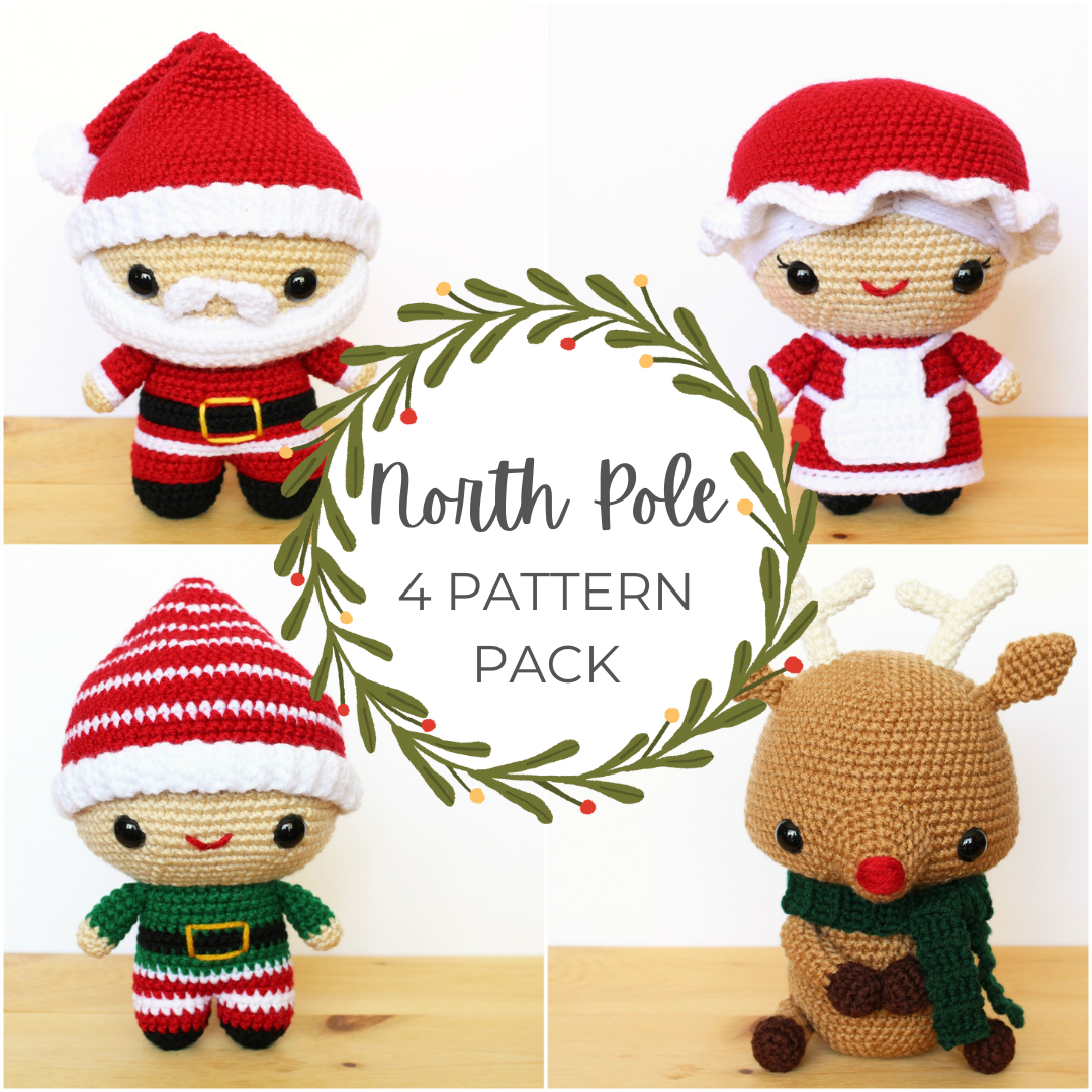 4 PATTERN Cuddle-Sized North Pole Amigurumi Bundle Pack