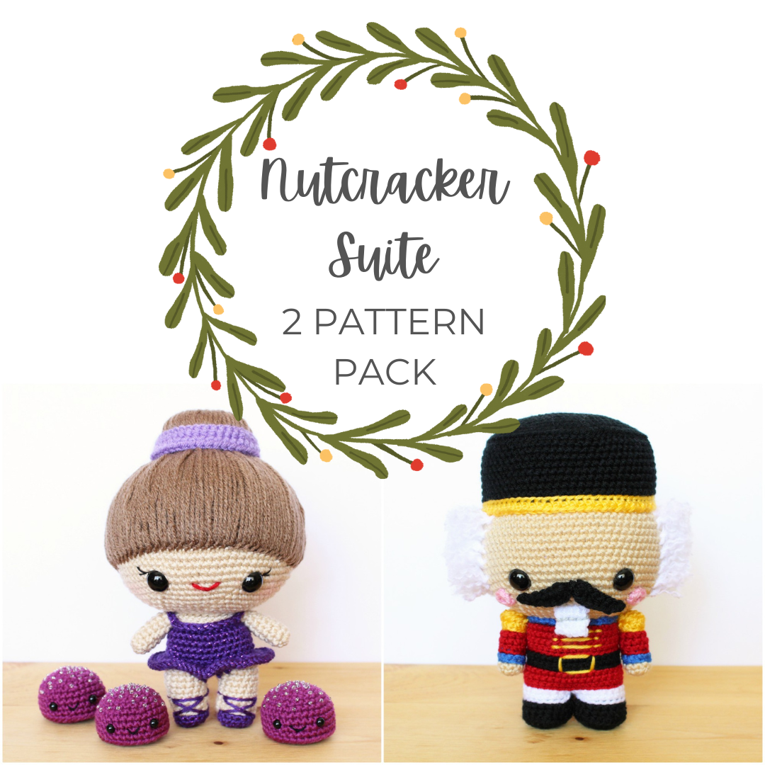 2 PATTERN Pack Cuddle-Sized Nutcracker & Sugar Plum Fairy Amigurumi