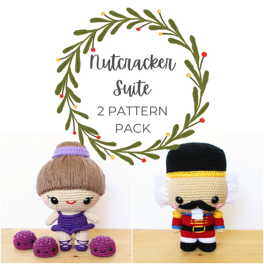 2 PATTERN Pack Cuddle-Sized Nutcracker & Sugar Plum Fairy Amigurumi
