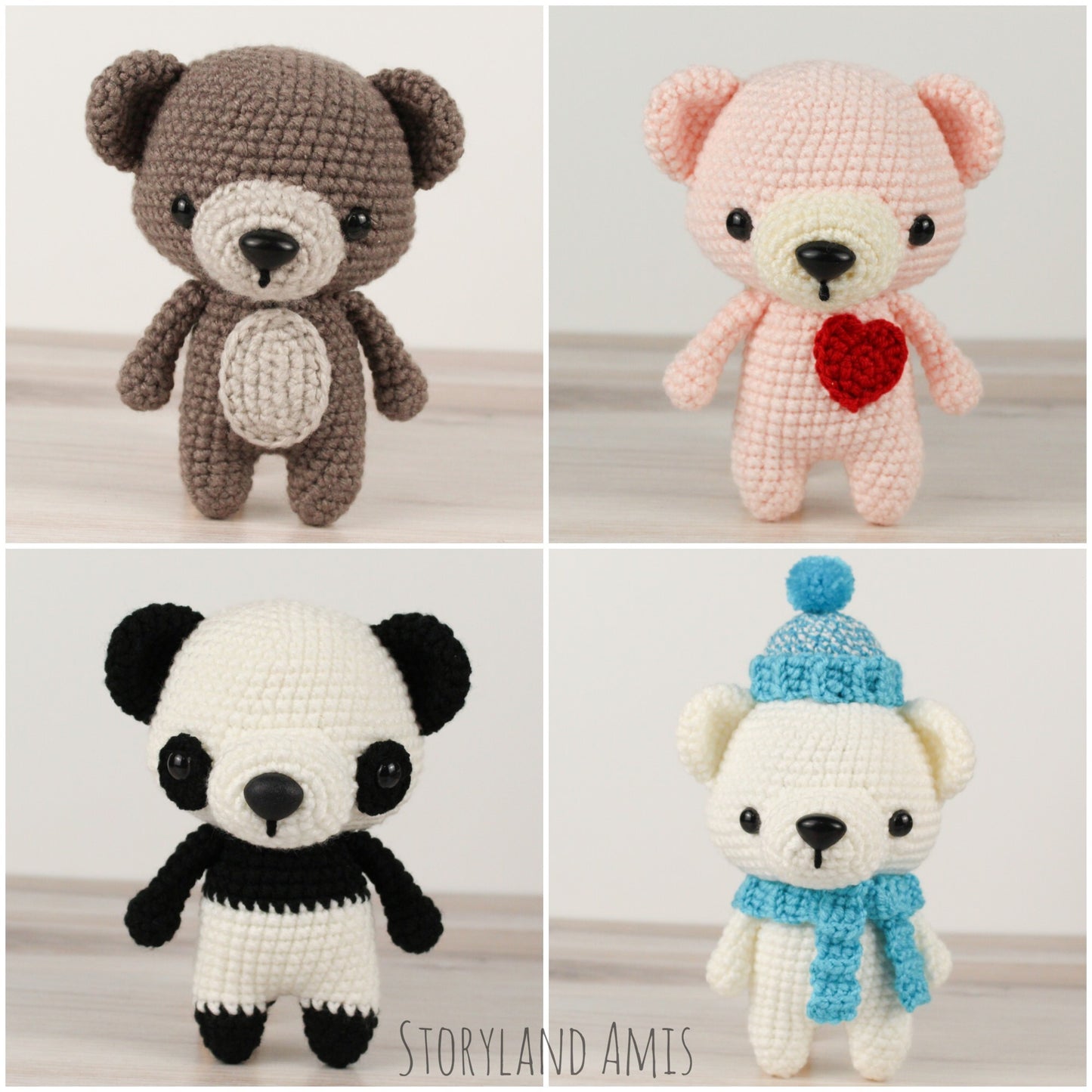 Crochet PATTERN Baby Bears Amigurumi Collection