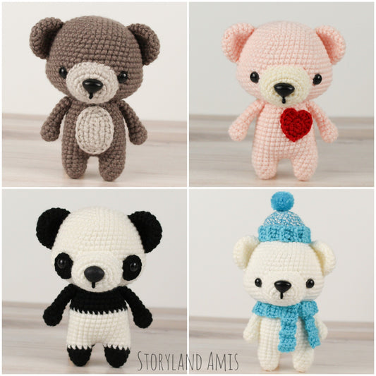 Crochet PATTERN Baby Bears Amigurumi Collection
