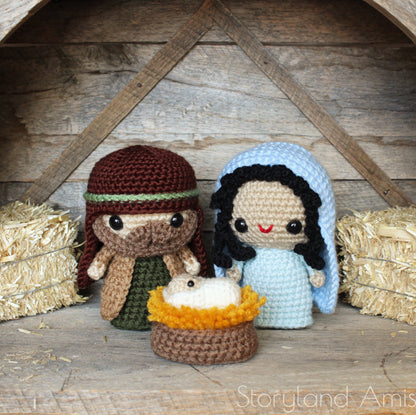 PATTERN Complete Amigurumi Nativity Set With Mary, Joseph, Baby Jesus, Three Wisemen, Shepherds, & Sheep
