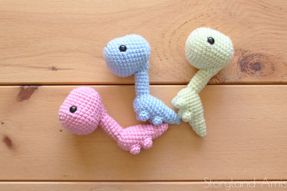 PATTERN Dinosaur Baby Rattle Bronty the Brontosaurus Amigurumi
