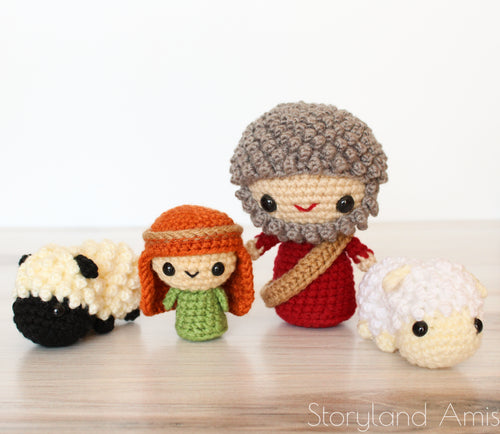 Crochet PATTERN Shepherds and Sheep - Nativity Set Amigurumi Extras